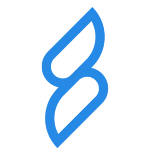 Niebieski przezroczysty sygnet w kształcie dwóch rosnących słupków agencji marketingu internetowego SEMLEADERS